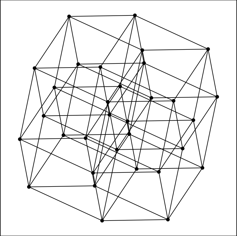 Edges added to the vertices of a 5D cube.