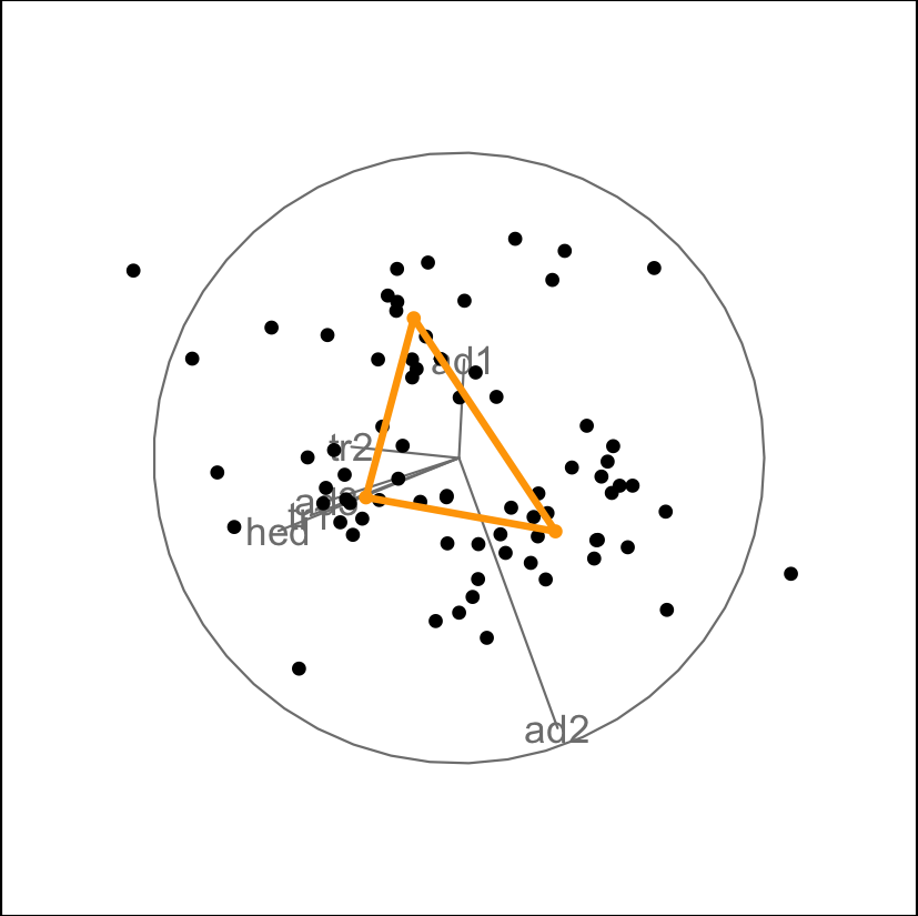 Connecting the k-centroids with edges.